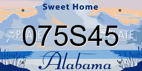 075S45 Alabama License Plate