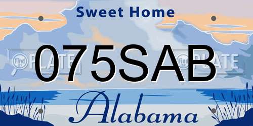 075SAB Alabama License Plate