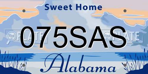 075SAS Alabama License Plate