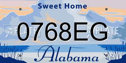 0768EG Alabama License Plate