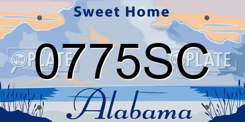 0775SC Alabama License Plate
