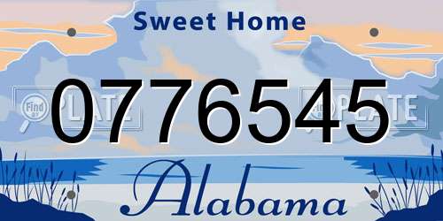 0776545 Alabama License Plate