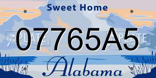 07765A5 Alabama License Plate