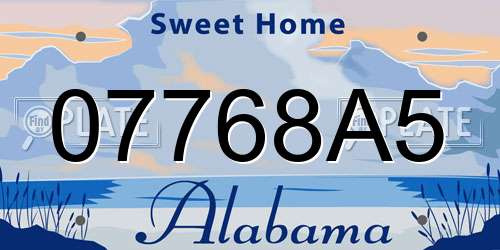 07768A5 Alabama License Plate