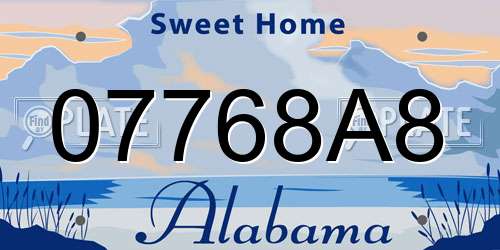 07768A8 Alabama License Plate