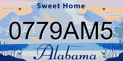 0779AM5 Alabama License Plate
