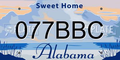 077BBC Alabama License Plate