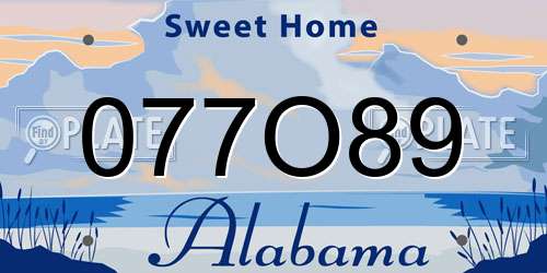 077O89 Alabama License Plate