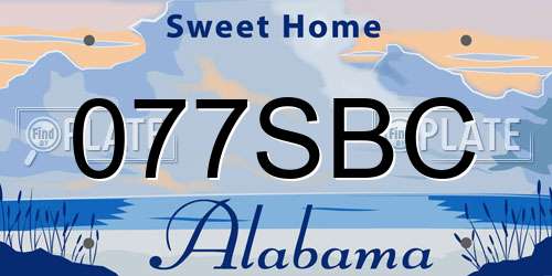 077SBC Alabama License Plate