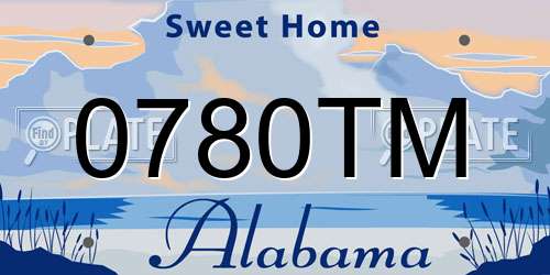 0780TM Alabama License Plate