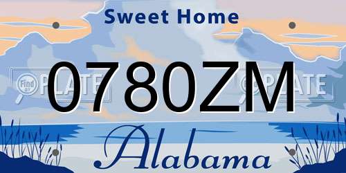 0780ZM Alabama License Plate