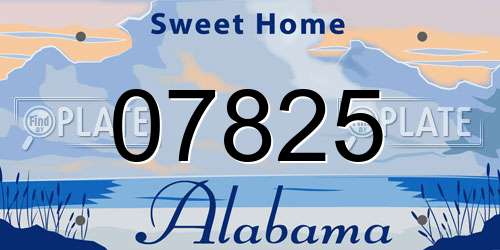 07825 Alabama License Plate