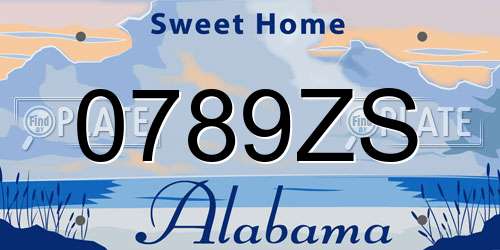 0789ZS Alabama License Plate