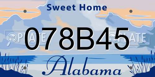 078B45 Alabama License Plate