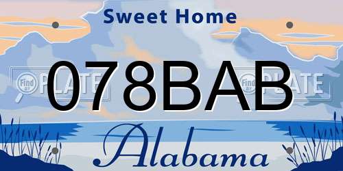 078BAB Alabama License Plate