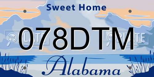 078DTM Alabama License Plate