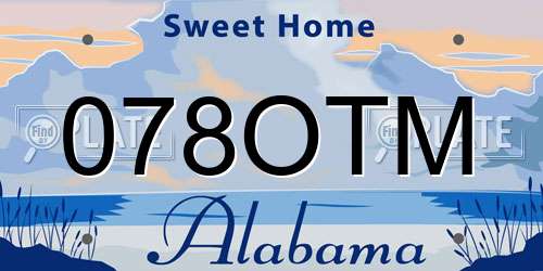 078OTM Alabama License Plate