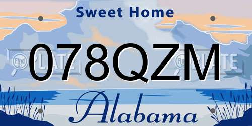 078QZM Alabama License Plate