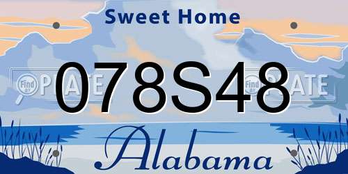 078S48 Alabama License Plate