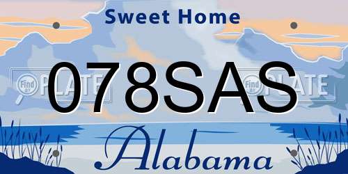 078SAS Alabama License Plate