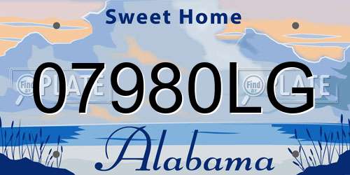 07980LG Alabama License Plate