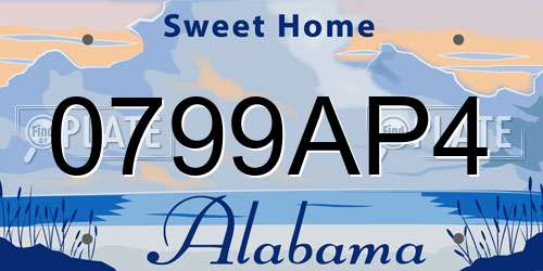 0799AP4 Alabama License Plate