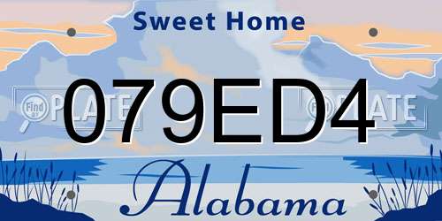 079ED4 Alabama License Plate