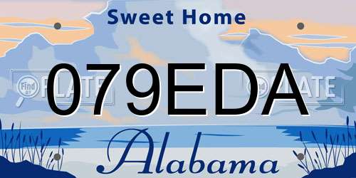 079EDA Alabama License Plate