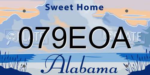 079EOA Alabama License Plate