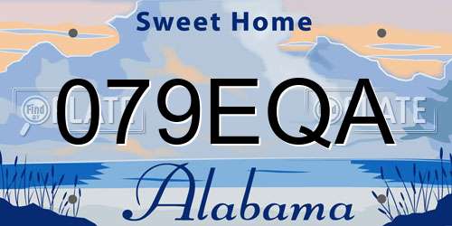 079EQA Alabama License Plate