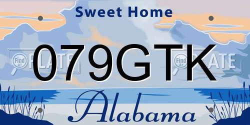 079GTK Alabama License Plate