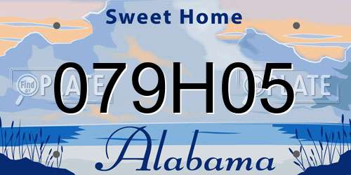 079H05 Alabama License Plate