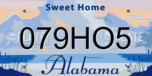 079HO5 Alabama License Plate