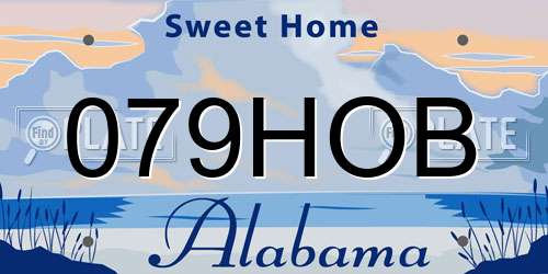 079HOB Alabama License Plate
