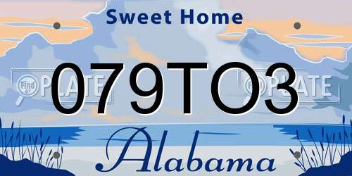 079TO3 Alabama License Plate