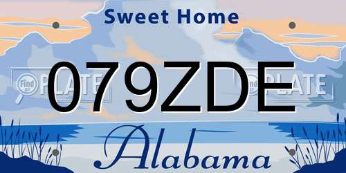 079ZDE Alabama License Plate