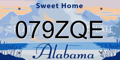 079ZQE Alabama License Plate