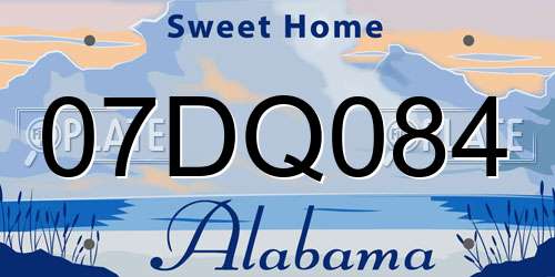 07DQ084 Alabama License Plate