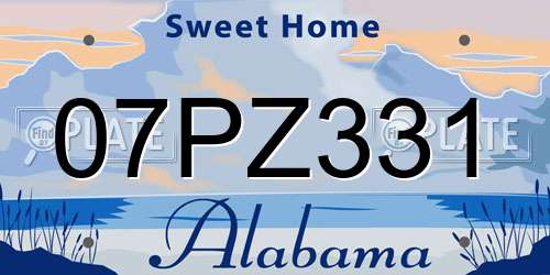 07PZ331 Alabama License Plate