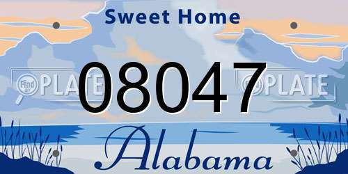 08047 Alabama License Plate