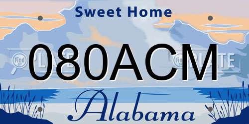080ACM Alabama License Plate