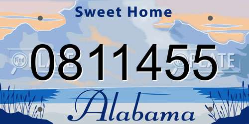 0811455 Alabama License Plate