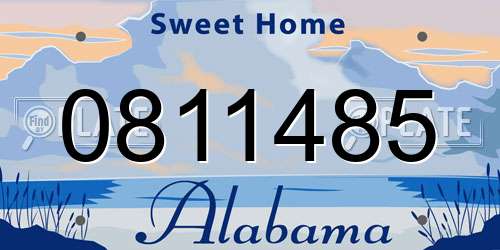 0811485 Alabama License Plate