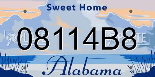 08114B8 Alabama License Plate
