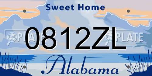 0812ZL Alabama License Plate