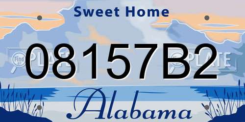 08157B2 Alabama License Plate