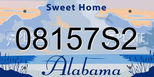 08157S2 Alabama License Plate