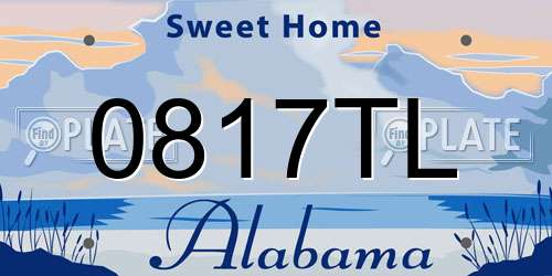 0817TL Alabama License Plate