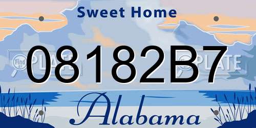 08182B7 Alabama License Plate