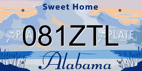 081ZTL Alabama License Plate